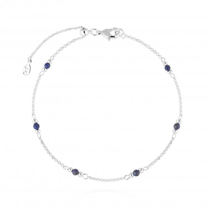 Birthstone September Lapis Silver 26cm Adjustable Anklet 4208Joma Jewellery4208