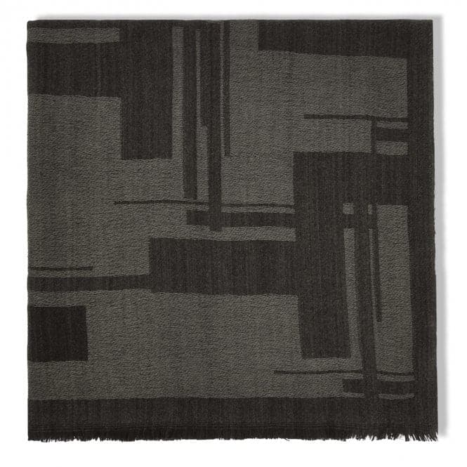 Black Block Printed Blanket Scarf KLS516Katie LoxtonKLS516