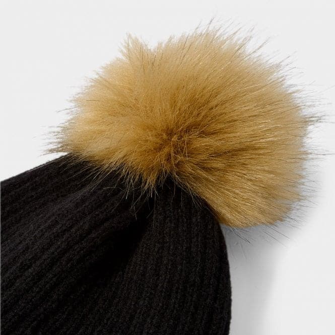 Black Faux Fur Hat KLS536Katie LoxtonKLS536