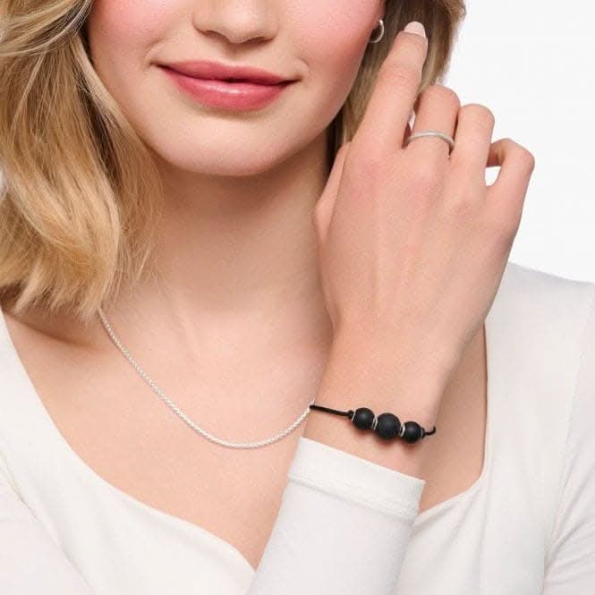 Black Nylon Obsidian Bracelet A2107-172-11