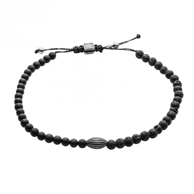 Black Onyx Lava Cord Bracelet B5439BFred BennettB5439B