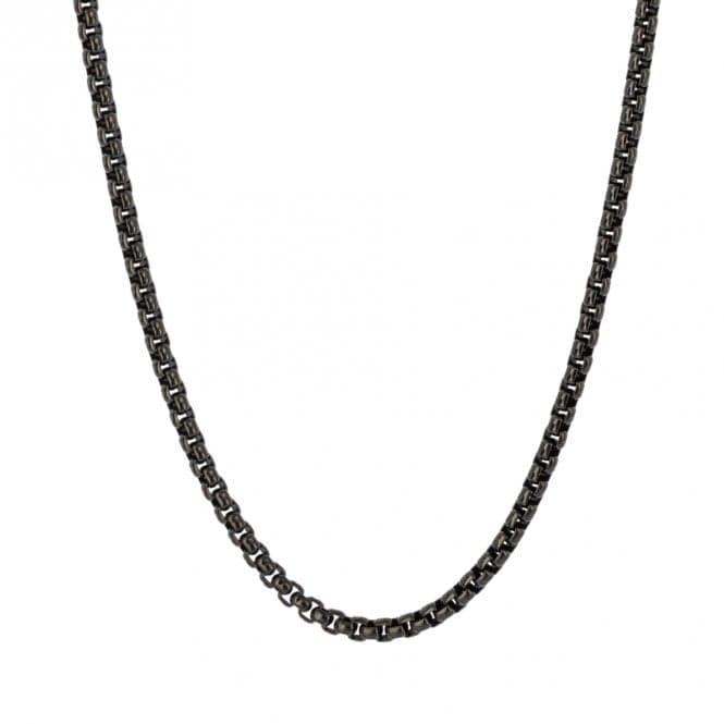 Black Plated 61cm Square Rolo Chain Necklace N4567BFred BennettN4567B