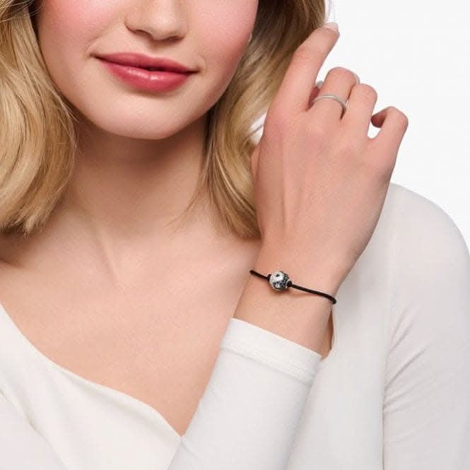 Black White Yin - Yang Nylon Zirconia Bracelet A2112 - 401 - 18Thomas Sabo Karma BeadsA2112 - 401 - 18