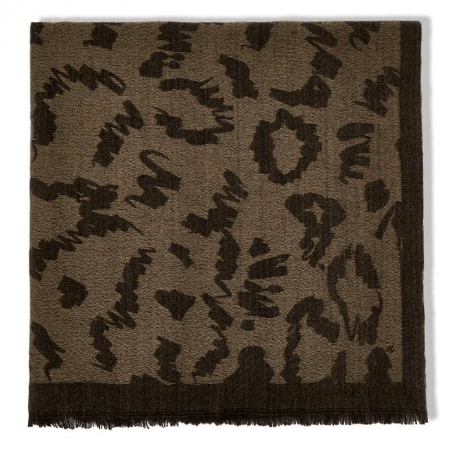 Black/Brown Leopard Printed Blanket Scarf KLS517Katie LoxtonKLS517