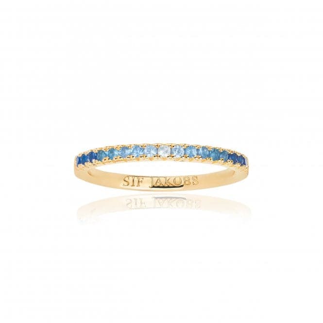 Blue and White Zirconia Ellera Ring SJ - R2869 - GBL - YGSif JakobsSJ - R2869 - GBL - YG - 50