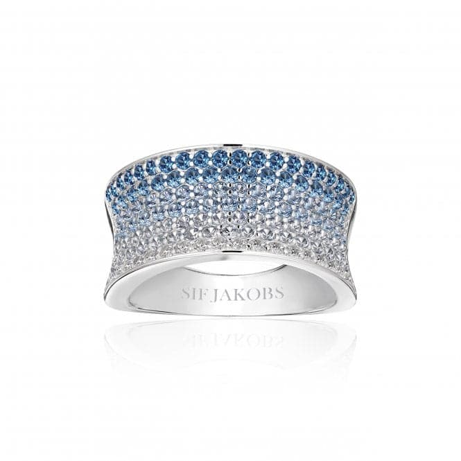 Blue and White Zirconia Felline Concavo Ring SJ - R2393 - GBLSif JakobsSJ - R2393 - GBL - 50