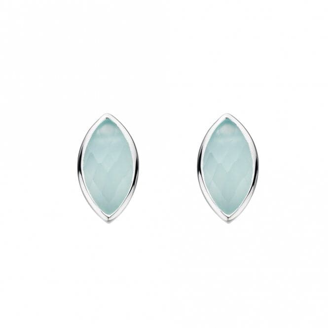 Blue Chalcedony Oval Stud Earrings 37820BLCDew37820BLC