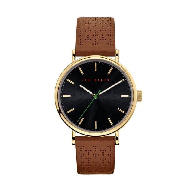 Blue Dial Brown T Pattern Perforated Leather Gents Watch BKPMMF911Ted Baker WatchesBKPMMF911UO