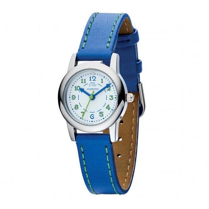 Blue Leather Strap Watch With Diamond Z1023D for DiamondZ1023