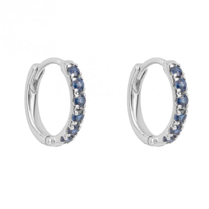 Blue Sapphire 9ct White Gold Hoop Earrings GE1017LElements GoldGE1017L