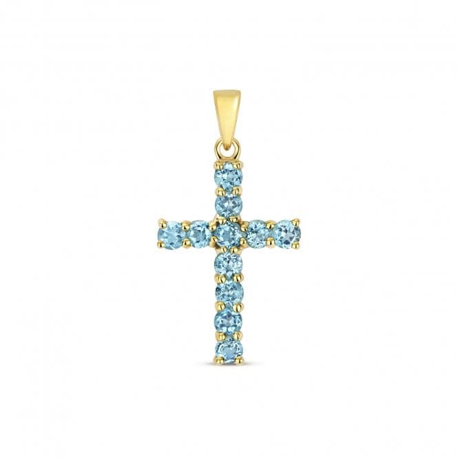 Blue Topaz Cross Pendant PD275BTGemstones JewelleryPD275BT