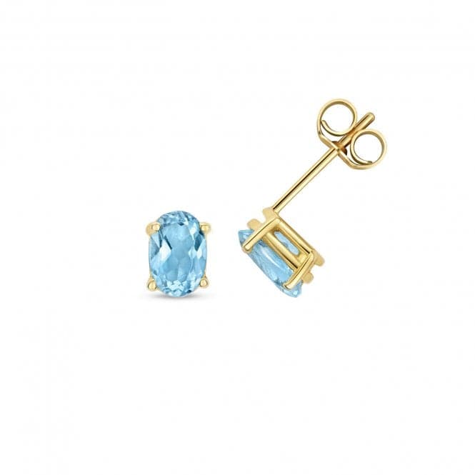 Blue Topaz Oval Stud Earrings ED410BTGemstones JewelleryED410BT