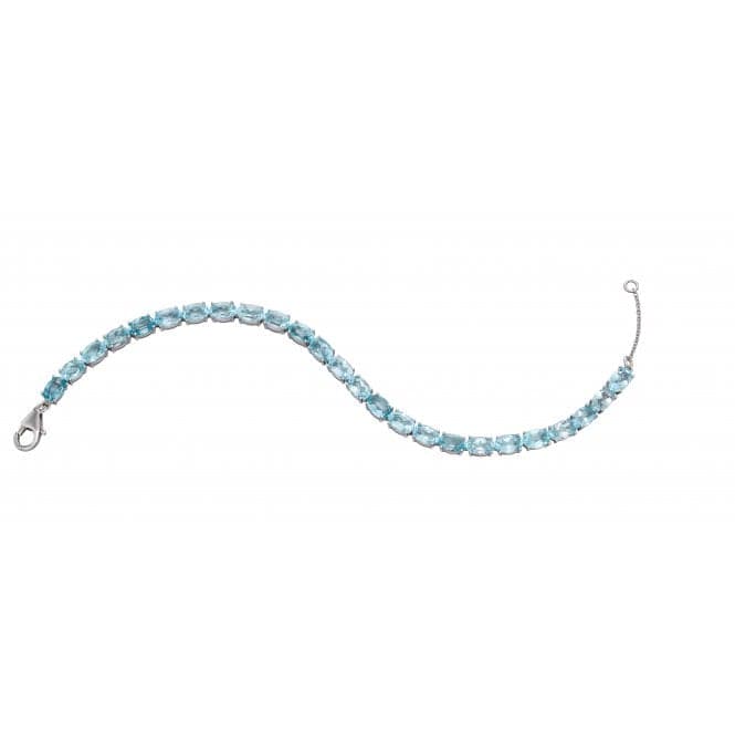 Blue Topaz Stone Set Tennis Bracelet Bracelet GB476TElements GoldGB476T