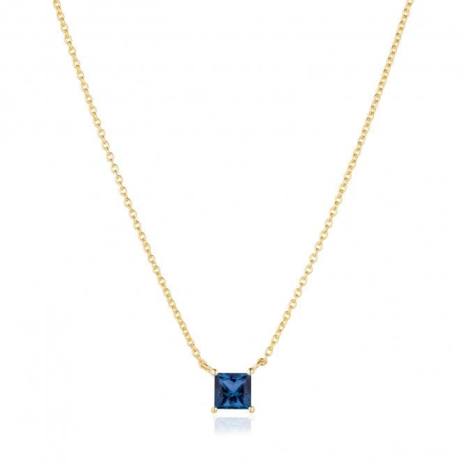 Blue Zirconia Ellera Quadrato Necklace SJ - N42279 - BLCZ - YGSif JakobsSJ - N42279 - BLCZ - YG