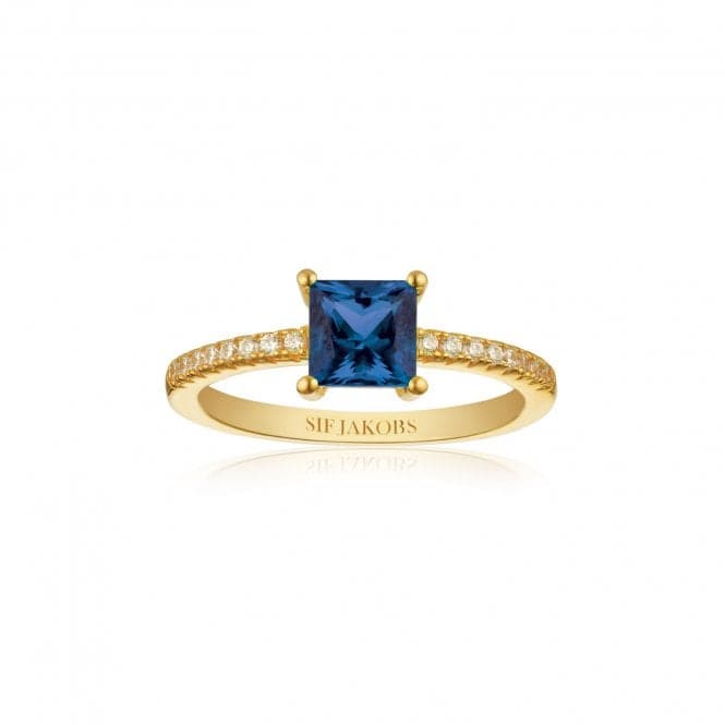 Blue Zirconia Ellera Quadrato Ring SJ - R42280 - BLCZ - YGSif JakobsSJ - R42280 - BLCZ - YG - 50