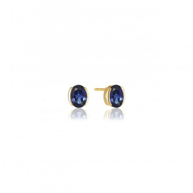 Blue Zirconia Ellisse Carezza Earrings SJ - E2350 - BLCZ - YGSif JakobsSJ - E2350 - BLCZ - YG