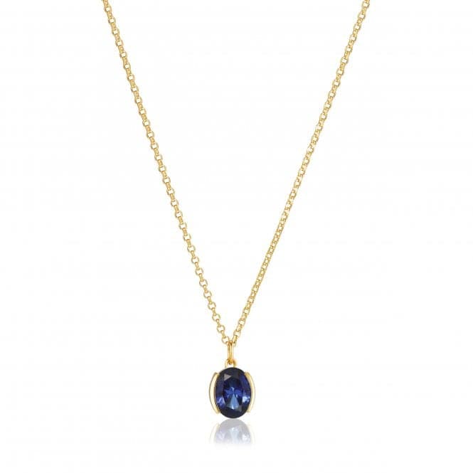 Blue Zirconia Ellisse Carezza Necklace SJ - N2353 - BLCZ - YGSif JakobsSJ - N2353 - BLCZ - YG