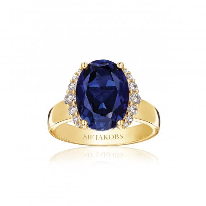 Blue Zirconia Ellisse Grande Ring SJ - R2342 - BLCZ - YGSif JakobsSJ - R2342 - BLCZ - YG - 52