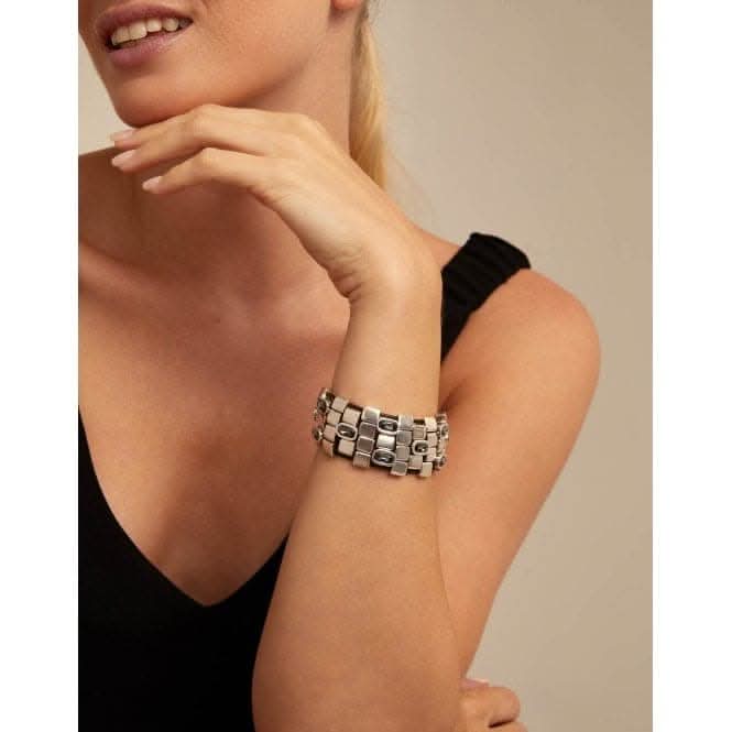 Boa Grey Metal Faceted Crystal BraceletUNOde50PUL2157NGRMTL0U
