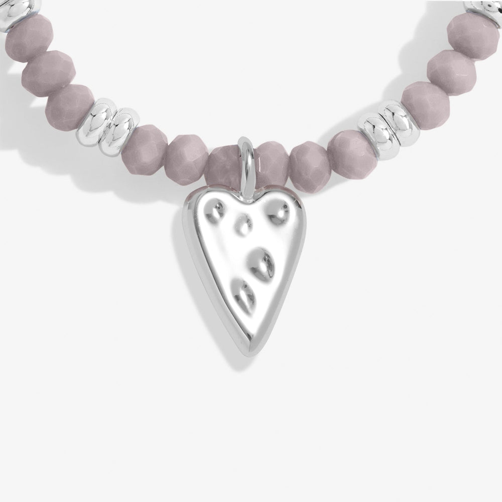 Boho Beads Heart Lilac Silver Plated Bracelet 7774Joma Jewellery7774