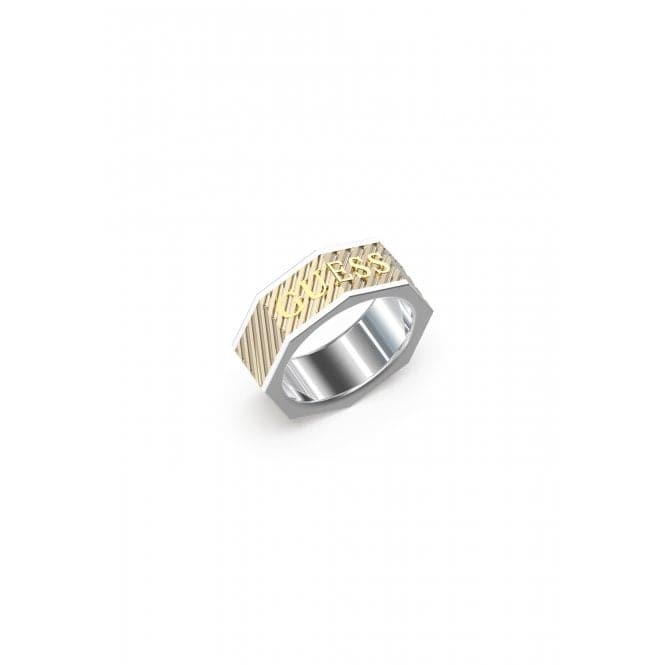 Bond Street Squared Logo Ring Gold Gents Ring UMR03030YGST64Guess JewelleryUMR03030YGST64