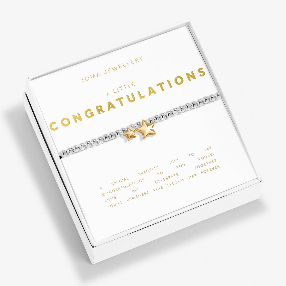 Boxed A Little Congratulations Silver & Gold Plated Bracelet 8192Joma Jewellery8192