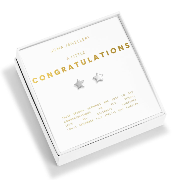 Boxed A Little Congratulations Silver Plated Earrings 8204Joma Jewellery8204