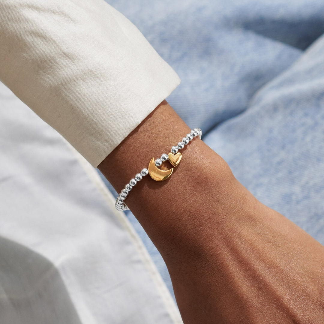 Boxed A Little Love You To the Moon Silver & Gold Plated Bracelet 8193Joma Jewellery8193