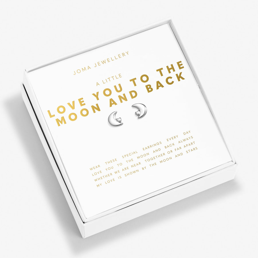 Boxed A Little Love You To the Moon Silver Plated Earrings 8205Joma Jewellery8205