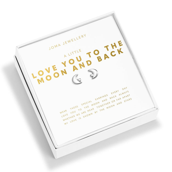 Boxed A Little Love You To the Moon Silver Plated Earrings 8205Joma Jewellery8205