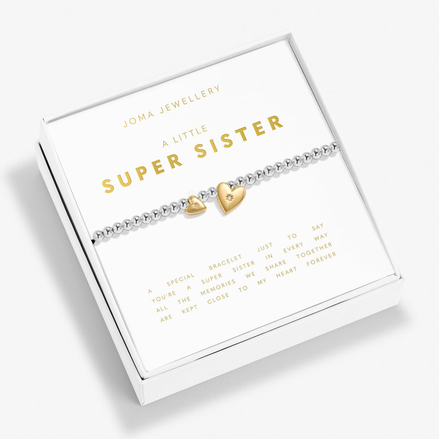 Boxed A Little Super Sister Silver & Gold Plated Bracelet 8188Joma Jewellery8188