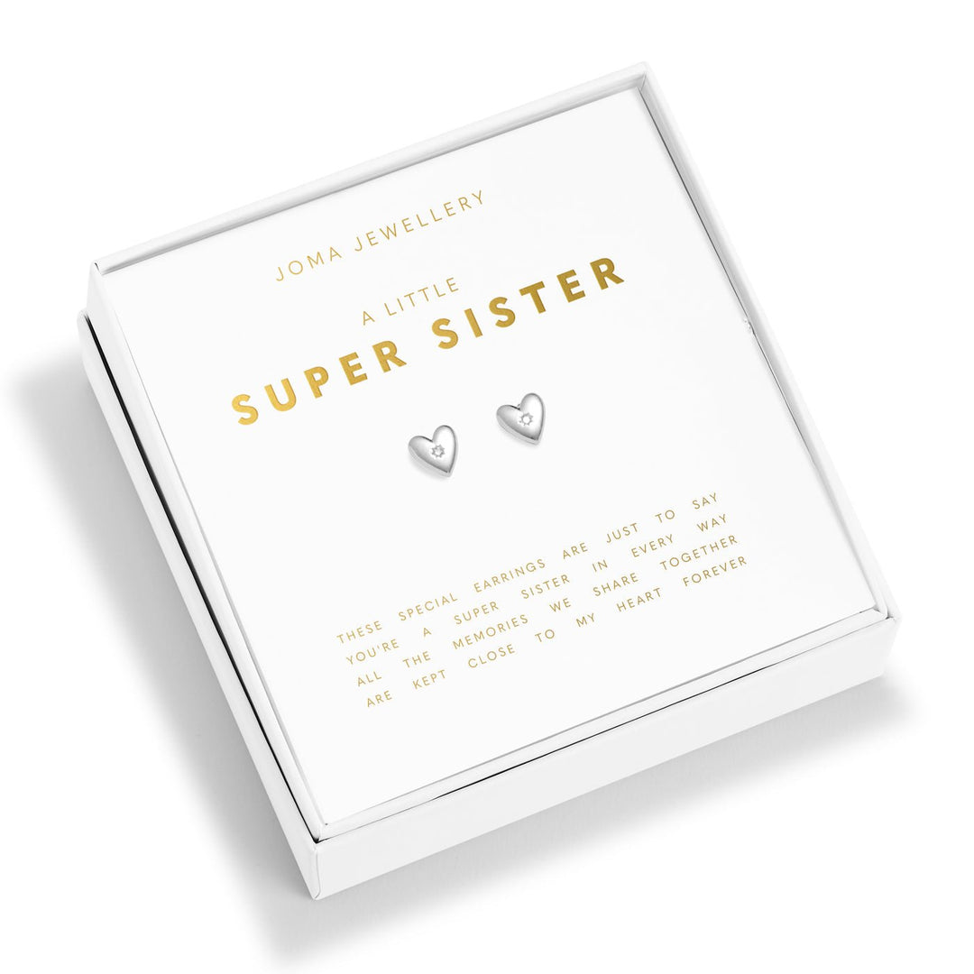 Boxed A Little Super Sister Silver Plated Earrings 8200Joma Jewellery8200