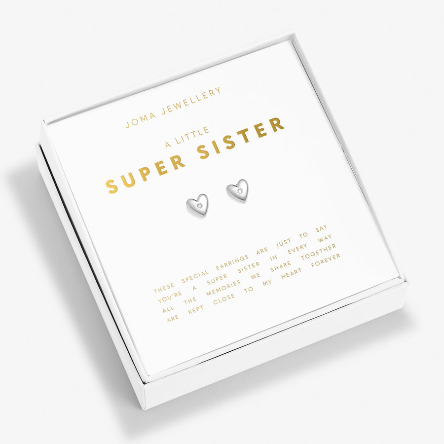 Boxed A Little Super Sister Silver Plated Earrings 8200Joma Jewellery8200