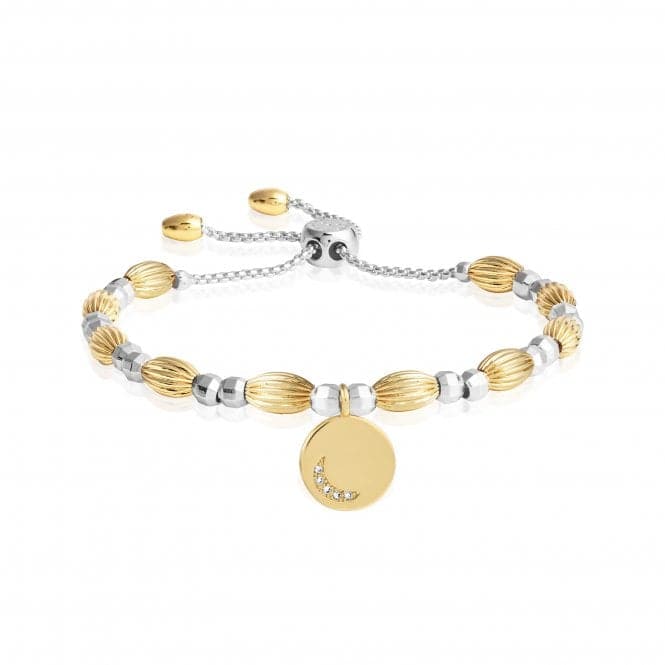 Bracelet Bar Moon Disc Silver Gold 24.5cm Adjustable 4428Joma Jewellery4428