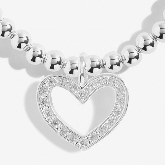 Bridal From the Heart Gift Box Bridesmaid Silver Plated 17.5cm Bracelet 7151Joma Jewellery7151