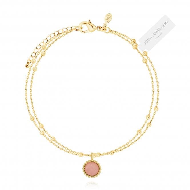 Capri Rose Quartz Gold 18cm + 3cm Extender Bracelet 4488Joma Jewellery4488