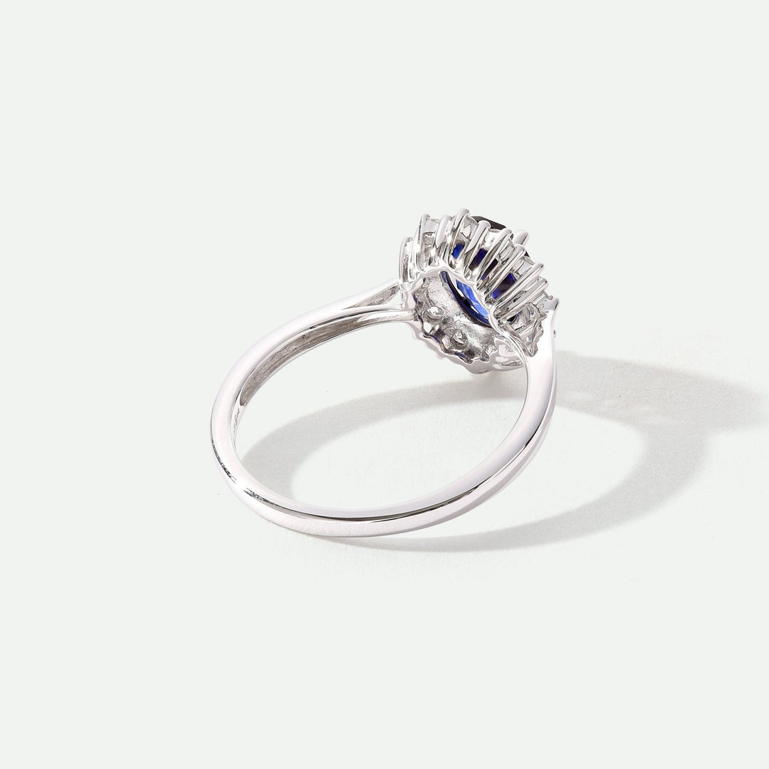 Cate | 9ct White Gold 0.25ct tw Lab Grown Diamond and Created Sapphire RingCreated BrillianceBA0071349 - L