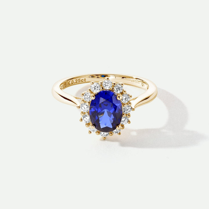 Cate | 9ct Yellow Gold 0.25ct tw Lab Grown Diamond and Created Sapphire RingCreated BrillianceBA0071464 - M