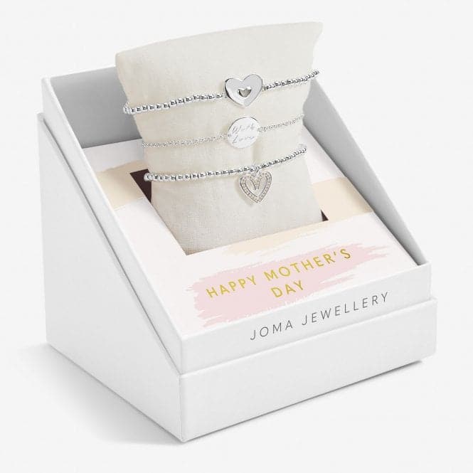 Celebrate You Gift Box Happy Mother's Day Silver Plated Set Of 3 Bracelets 6957Joma Jewellery6957