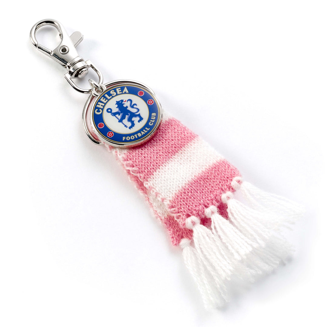 Chelsea Football Club Pink Stripe Scarf Logo Backpack Hanger CFCBH003