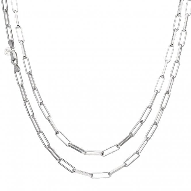 Chain Grande Paperclip Rhodium Plated 32" Necklace 99903CH32Kit Heath99903CH32