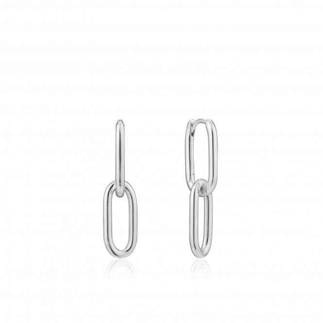 Chain Reaction Rhodium Cable Link Earrings E021 - 01HAnia HaieE021 - 01H