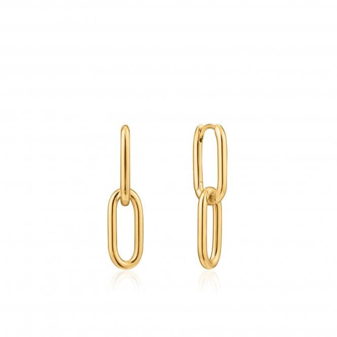 Chain Reaction Shiny Gold Cable Link Earrings E021 - 01GAnia HaieE021 - 01G