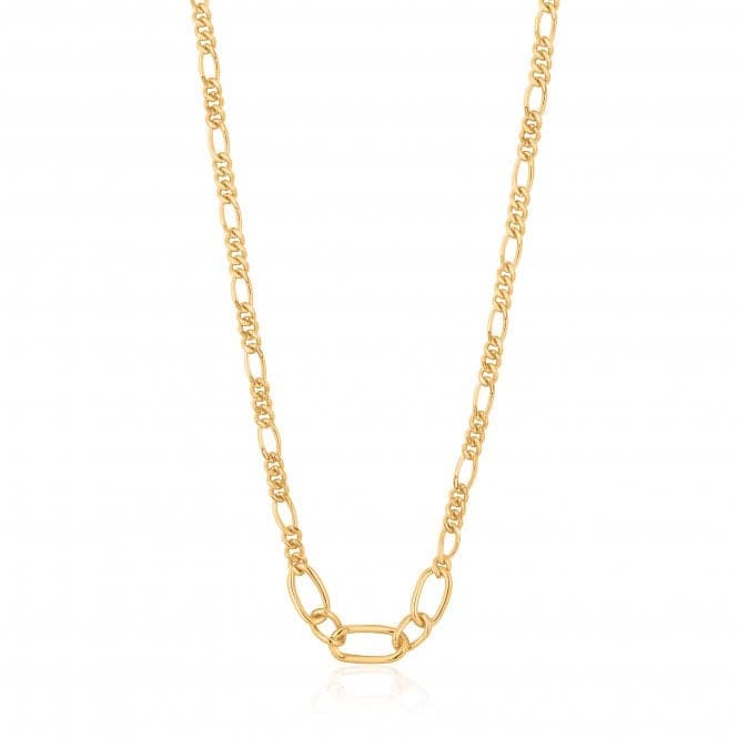 Chain Reaction Shiny Gold Figaro Chain Necklace N021 - 03GAnia HaieN021 - 03G