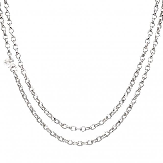 Chain Rolo Oval Link Rhodium Plated 28" Necklace 99906CH28Kit Heath99906CH28