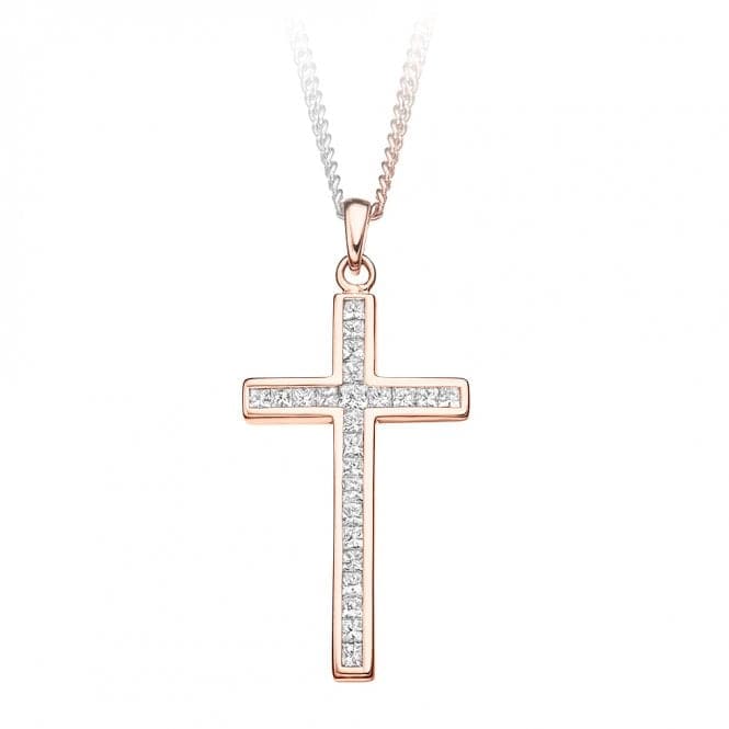 Channel Set Diamond Pendant Cross 0.40ctThe Harmony CollectionPE156 - 3RG