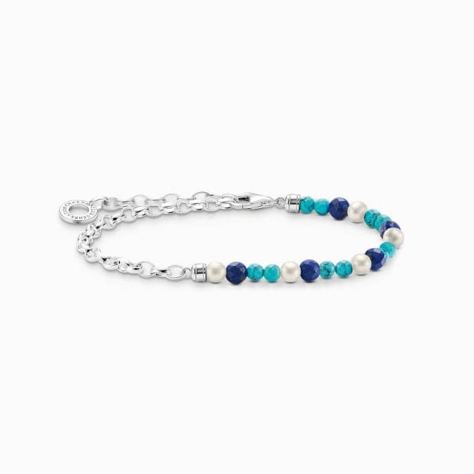 Charm Club Blue Stones And Pearls Bracelet A2100 - 056 - 7Thomas Sabo Charm ClubA2100 - 056 - 7 - L14