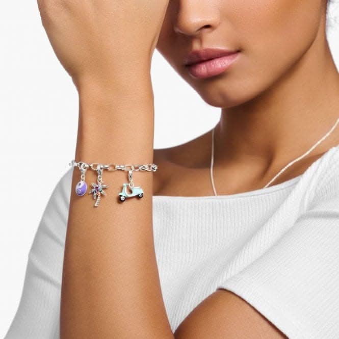 Thomas Sabo Bracciale Donna Charm Club In Argento 925 – Bracciale Rigido A Catena, Regalo Per Compleanno, Natale, San Valentino, X0187-064-11