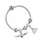 Charm Set - Silver Plated Bracelet with Deathly Hallows, Golden Snitch, 3 Spell Bead charmsHarry PotterHP0090