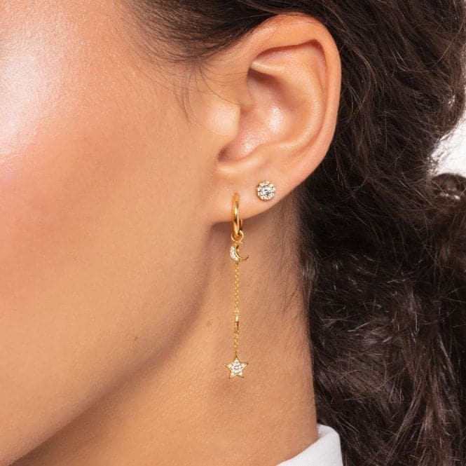 Charming Gold Plated Moon Single Hoop Earring CR708 - 414 - 14Thomas Sabo Charm Club CharmingCR708 - 414 - 14